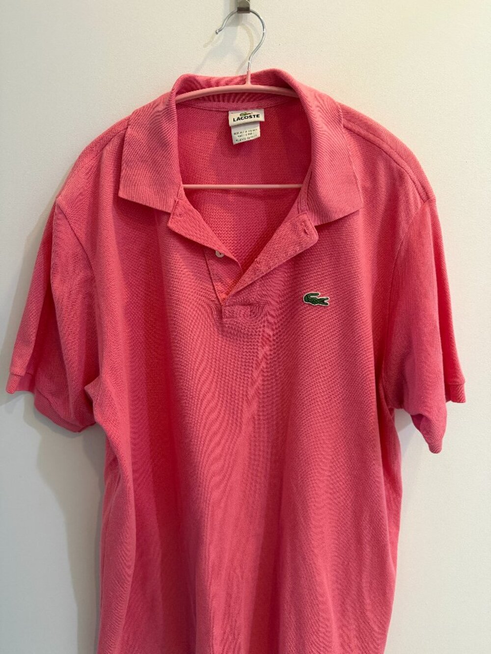 Lacoste Pink Pique Polo Size 6 (L)